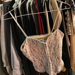 Lace Bustier Top with Spaghetti Straps